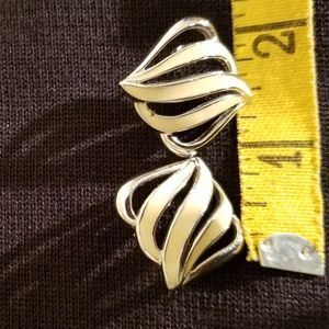 Monet silver tone and pink earrings